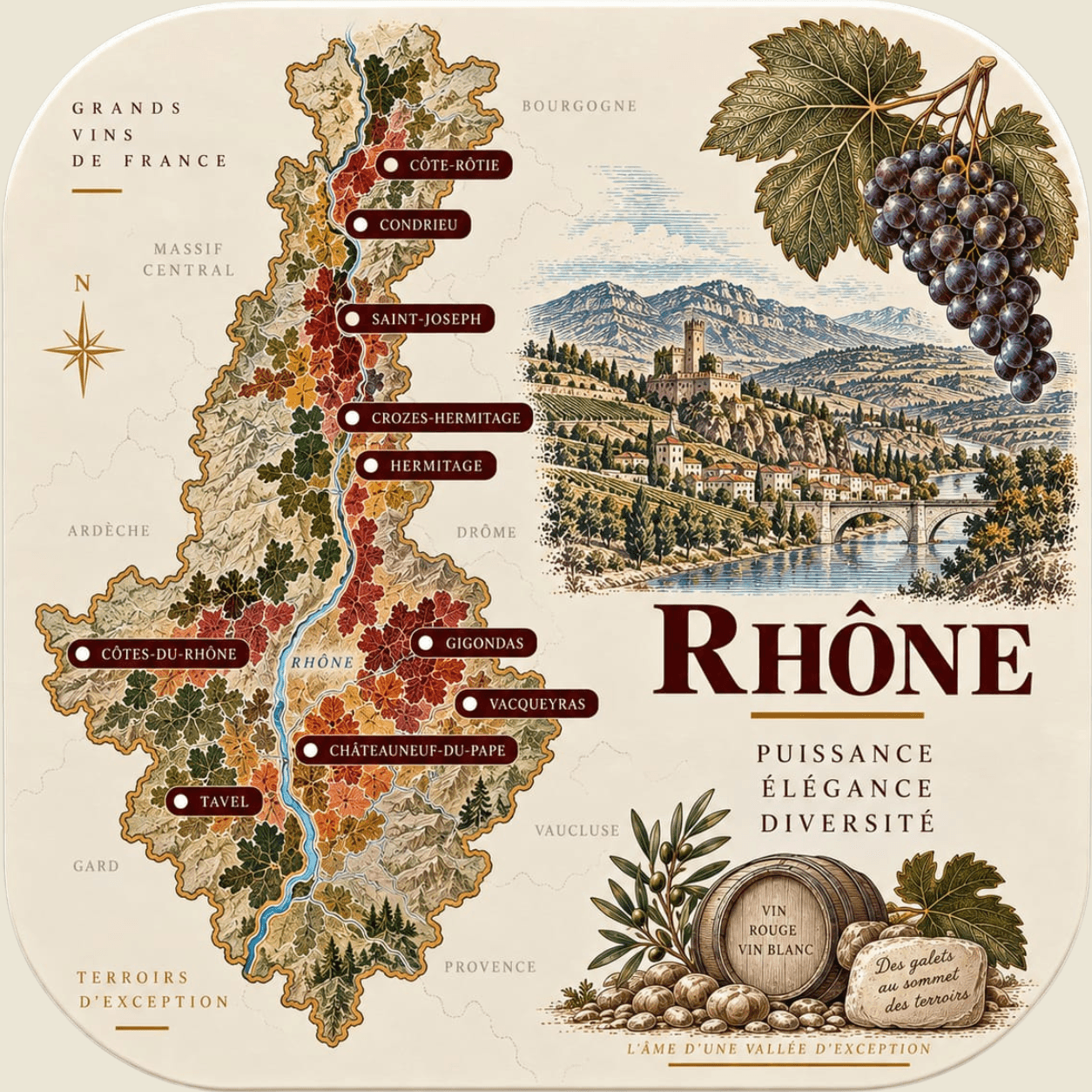 Illustration de la vallée du Rhône